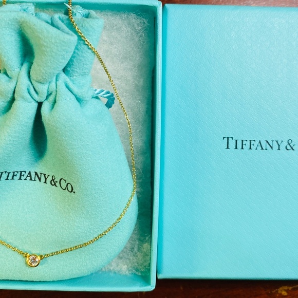 Tiffany & Co .14 ct Elsa Peretti Diamond by the Yard Necklace 18K 16” MSRP $1600 - Picture 9 of 10